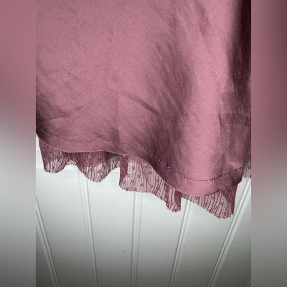 Intimately Free People Dusty Mauve/Plum Camisole with Lace Fringe - Picture 3 of 6